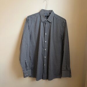 Hugo Boss Navy Gingham Button Down Shirt
